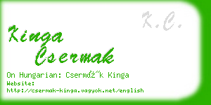 kinga csermak business card